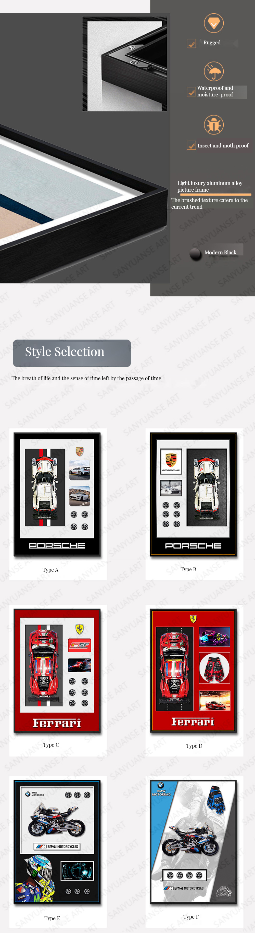COATING Exclusive Modern Custom Sports Cars Wall Display Frame Designer House Models Building Block Concept Wall Murals