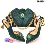 Supoo Newest Italian ladies shoes matching bags leather african wedding high