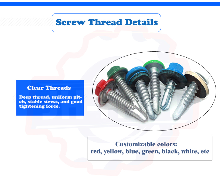 Metric Custom Cross Recessed Pan Wafer Head Self-Drilling Roof Screw with Yellow Finish