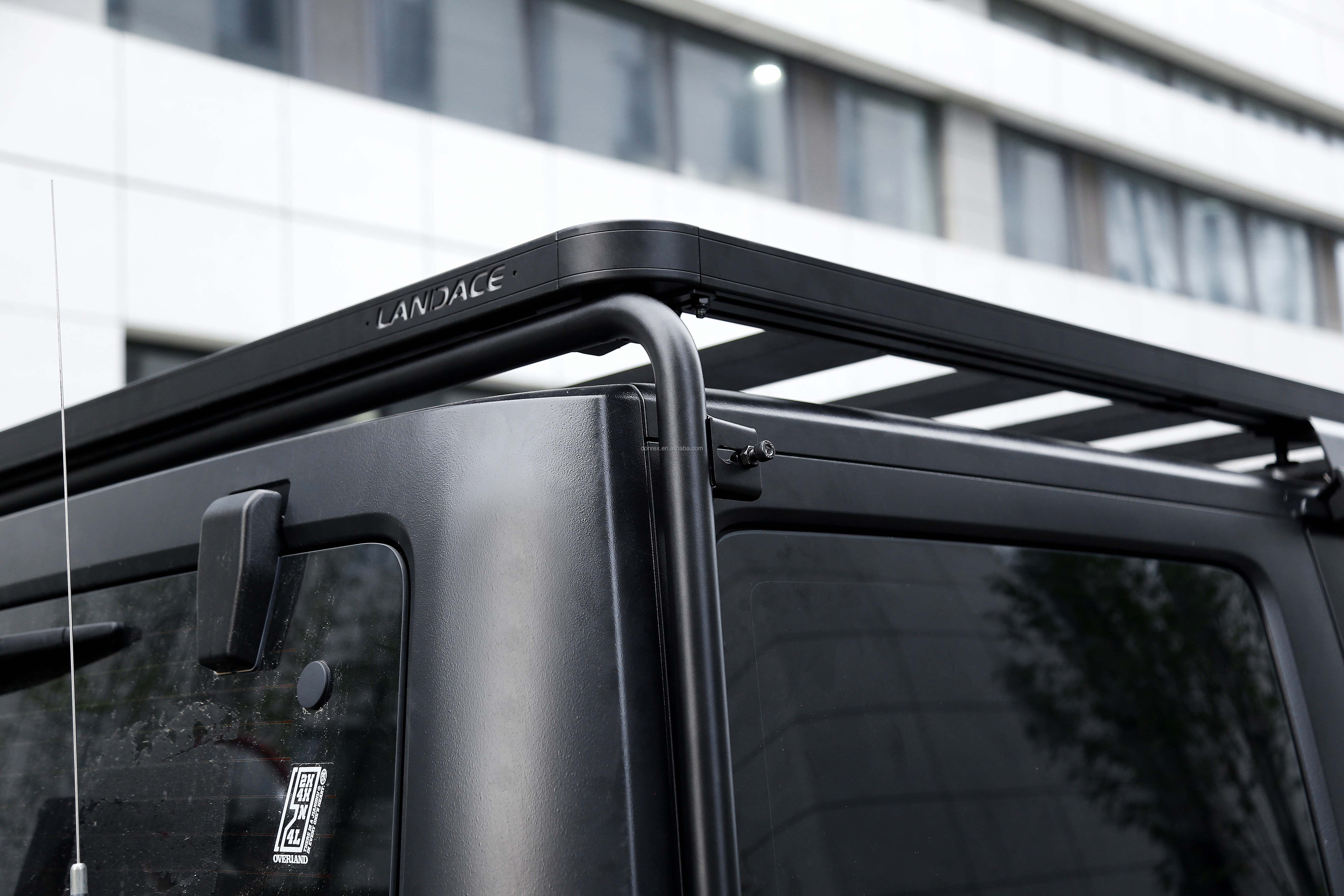 High- Black Powerder Coated Car Roof Luggage Rack for Jeep Wrangler Jk Aluminium Alloy