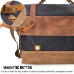Mens Black Waxed Canvas Messenger Bag Bulk Laptop Travel For School