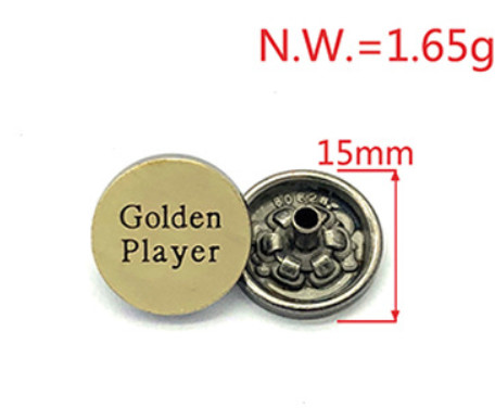 top grade 2023 zinc alloy round square gold plated button metal snap button sample free