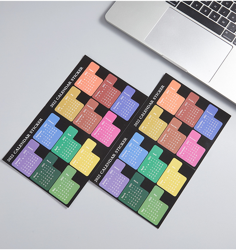 Calendar Stickers Monthly Planner Gift for Journal Notebook Agenda Style Memo Pads