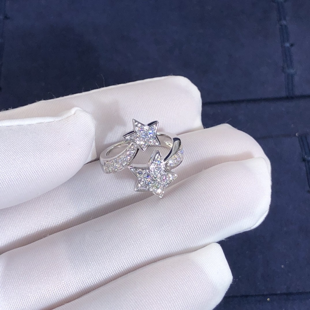 New Fashion Fine Jewelry Pure 18k Gold Jewelry Chane L COMÈTE GÉODE Vvs Natural Diamonds Ring
