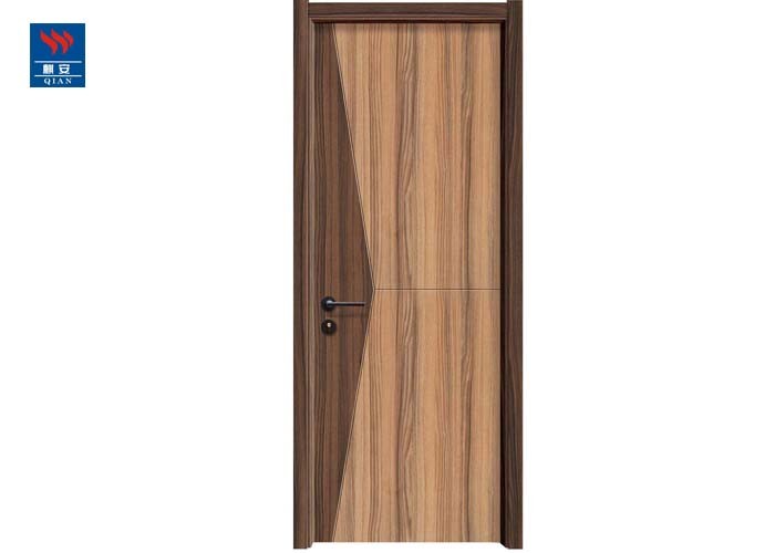 Eco- Friendly Material Interior Modern Solid Wooden Door PVC With Trims Frame Unit