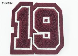Quality Number And Alphabet Chenille Embroidery Patches / Embroidered Iron On Appliques wholesale