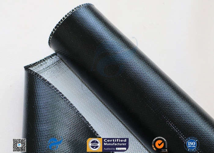 530g Black Silicone Coated Fiberglass Fabric For Valve Thermal Insulation Cover