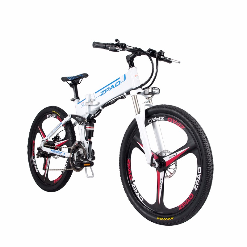 48V 26 inch Electric Folding Bike With 3 Knife And Shimano 21 Speed Derailleur