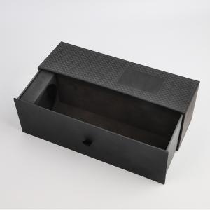 Quality Cardboard Sliding Drawer Box ISO Black Luxury Wine Spirit packaging cardboard box wholesale
