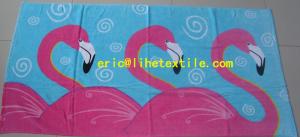 Quality 100% cotton velour printed beach towel 90X180CM GSM500 new design wholesale