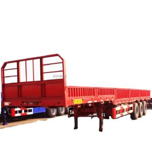 Quality Semi-Trailer Aotong Tri Axle 13m General Stepped Cargo Trailer with Flat Bed Side Walls wholesale