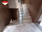 Villa Interior Stair Railing Made of Natural Marble Stone and Calacatta Gold
