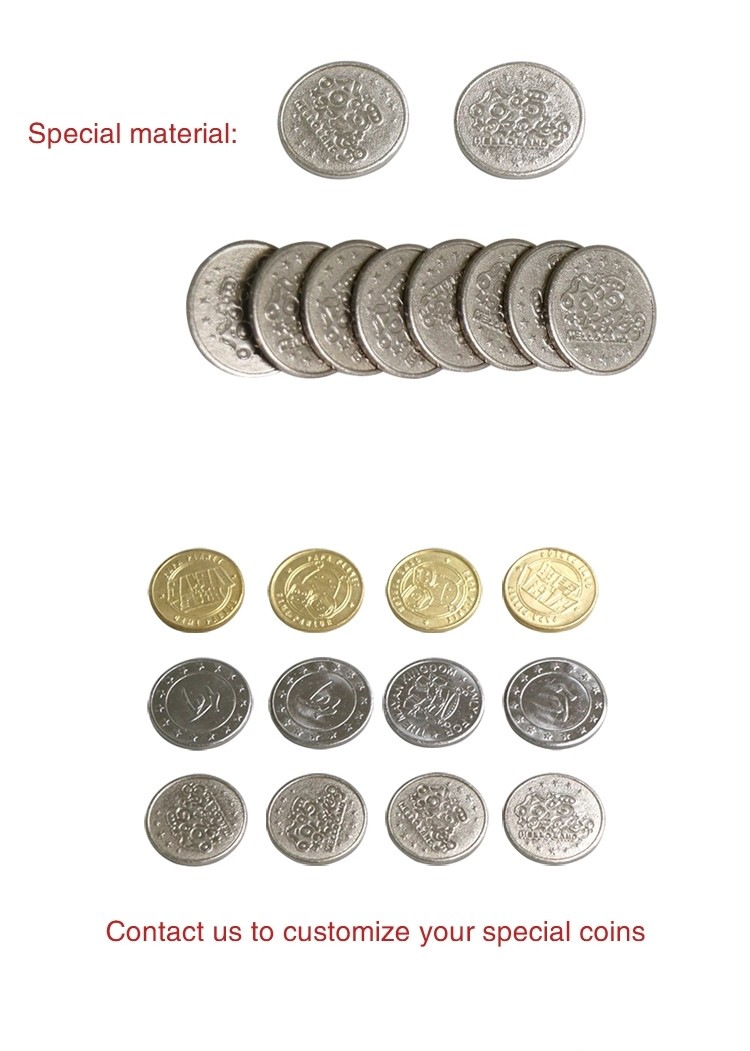 Round Arcade Game Machine Parts Stainless Steel / Copper Token Coin With Logo