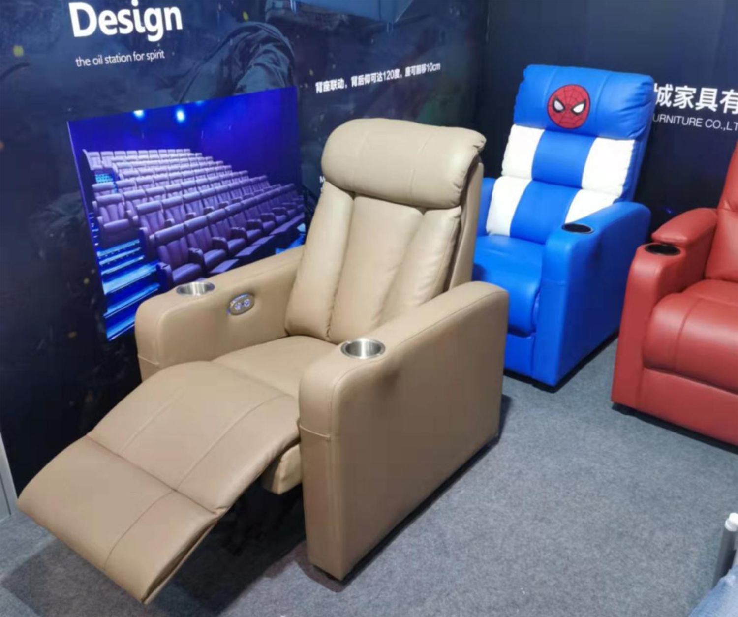 Office Building Theater Seating Durable Fabric Cover and Wooden Frame for Experience