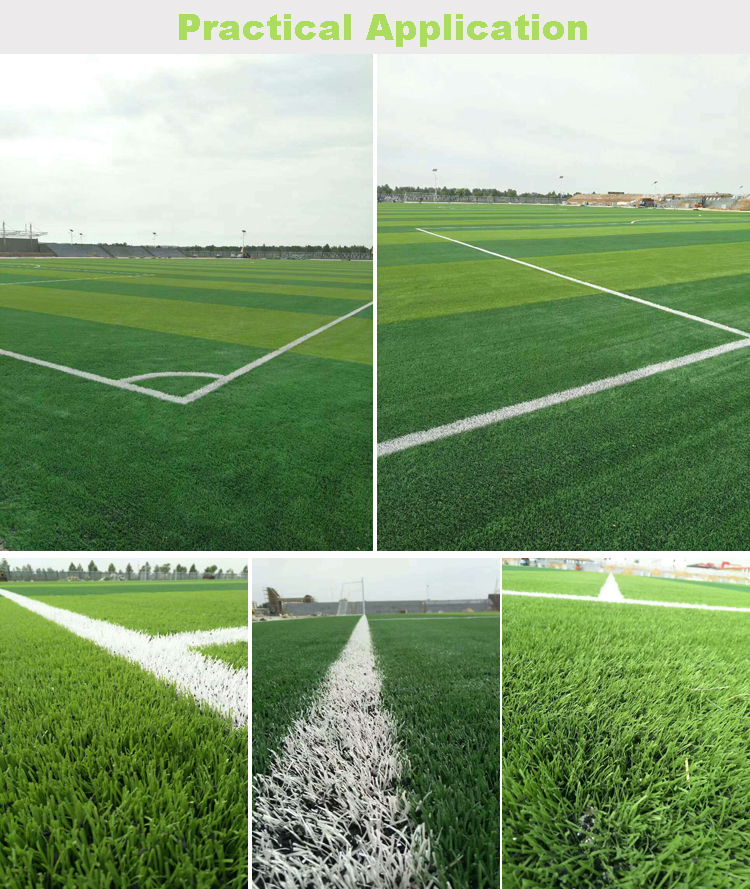 50mm Sports Synthetic Grass / Green Fake Grass Football Field PE Monofilament