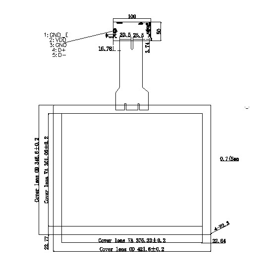 USB 19 Touch Screen Panel 4096*4096 Resolution For Industrial Devices