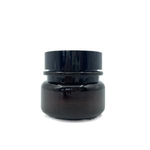 Quality PET Amber Plastic Cosmetic Jars 30g 50g Round Silk screening wholesale