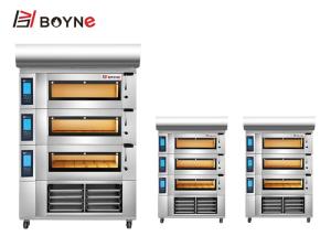 Quality 6 Plate Commercial Bakery Kitchen Equipment 3 Deck Oven LCD Intelligent Control wholesale