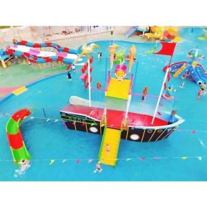 Quality 18m*16m*9m Pirate Ship Water Park Children Water Playground Sturdy Structure wholesale