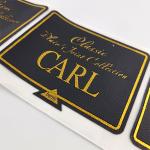 Luxury Leather Sticker Red Wine Self-adhesive Label Wine Bottle Waterproof Vinyl