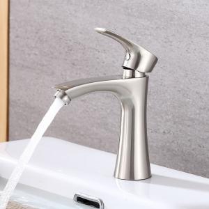 Quality Brass Cartridge Bathroom Cold Only Faucets In SN Chrome wholesale