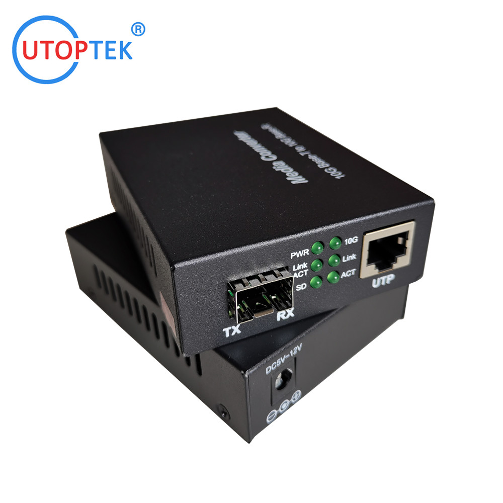 10G SFP+ to RJ45 Fiber Media Converter with 10G SR 850nm 300m SFP+ Transceiver Module