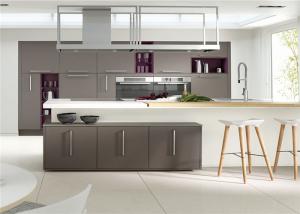 Quality MDF Kitchen Customized Cabinets With White Quartz Countertop wholesale