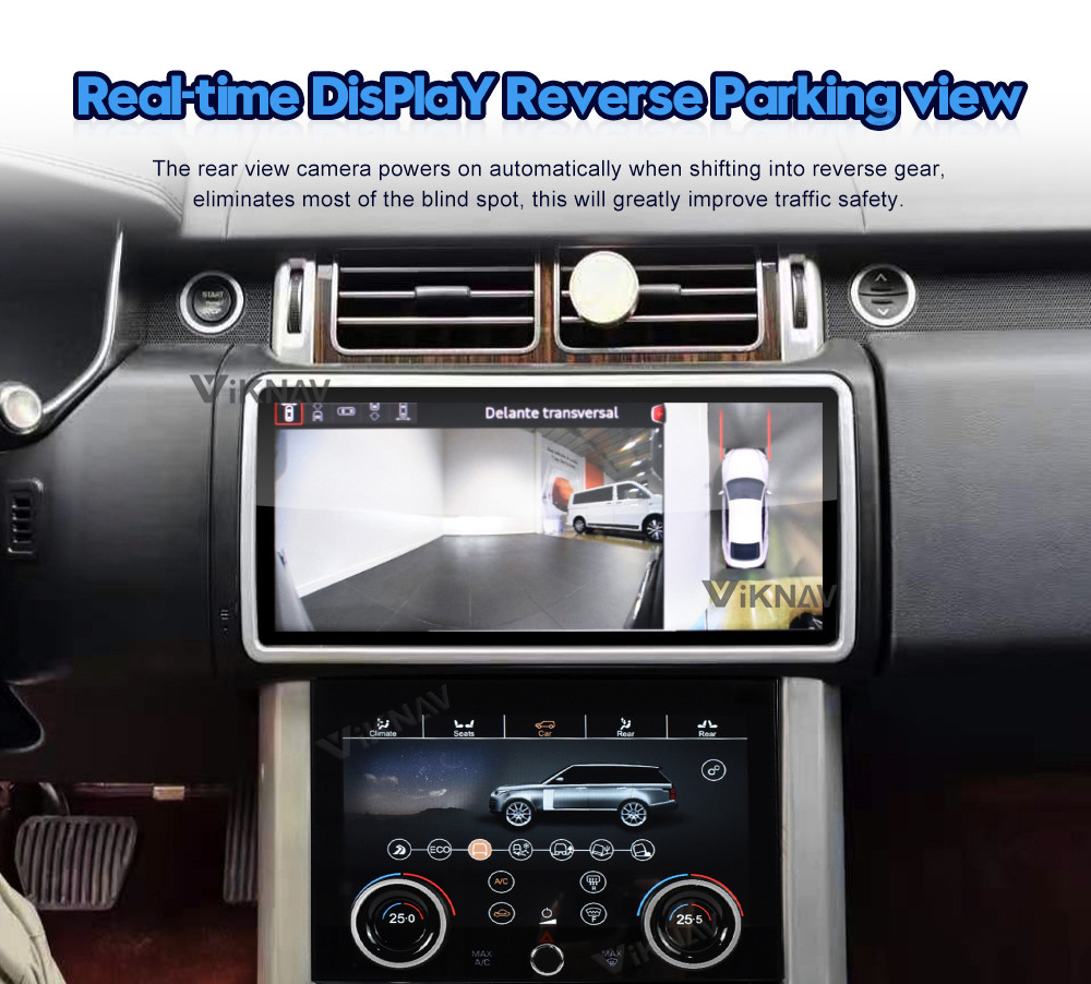 Double Din Range Rover Android Head Unit Car Radio Player AC Panel