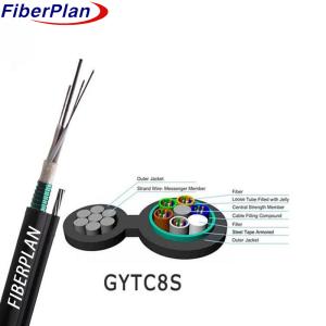 Quality GYTC8S Armored Outdoor Figure 8 Self Supporting Fiber Optic Cable 6 Core Armoured Fiber Optic Cable wholesale