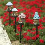 Lawn Landscape Solar Mushroom Lights Outdoor Ground Plug Cartoon Garden House