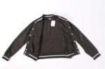 Black Grey Kids Terry Bomber Jacket 65% Polyester 35% Cotton