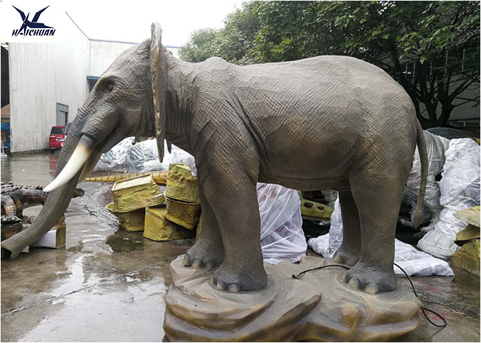 Life Size Animatronic Elephant Garden Ornaments Zoo Park Decorative Statues