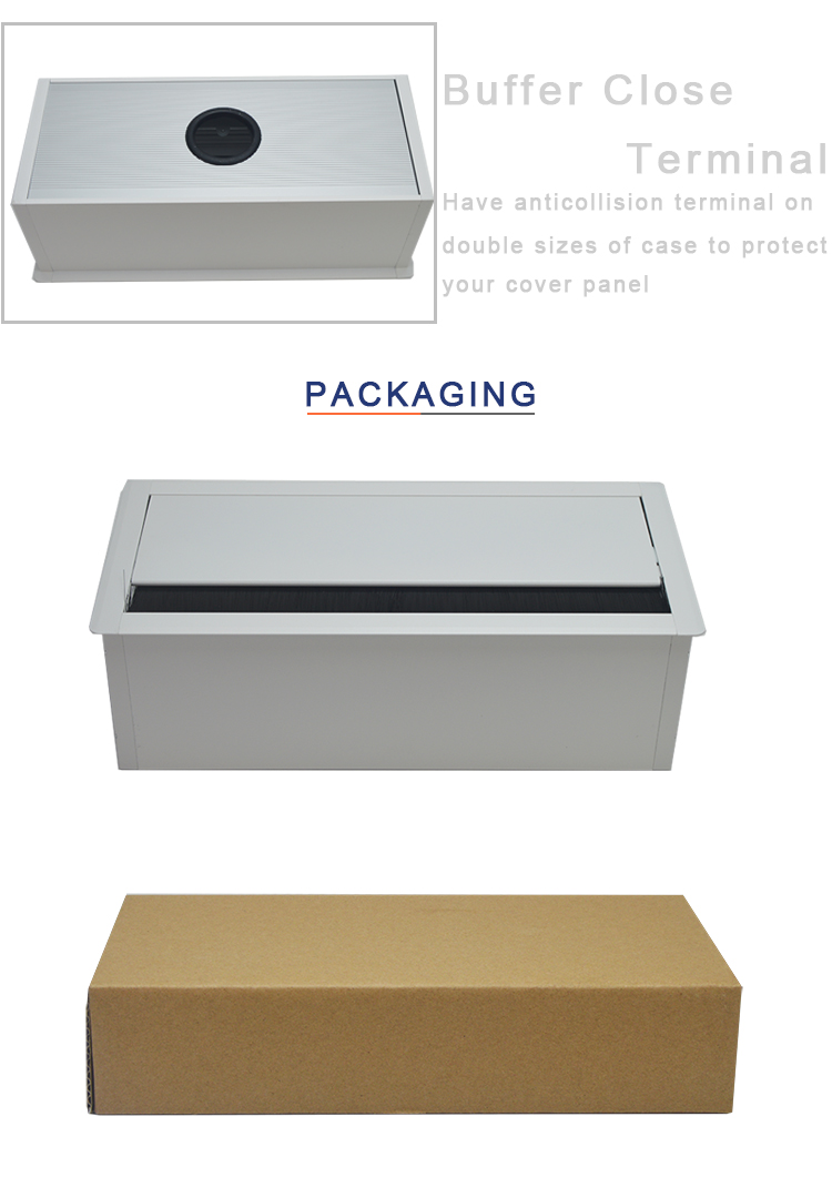 Conference office room used aluminum table brush desk grommet box