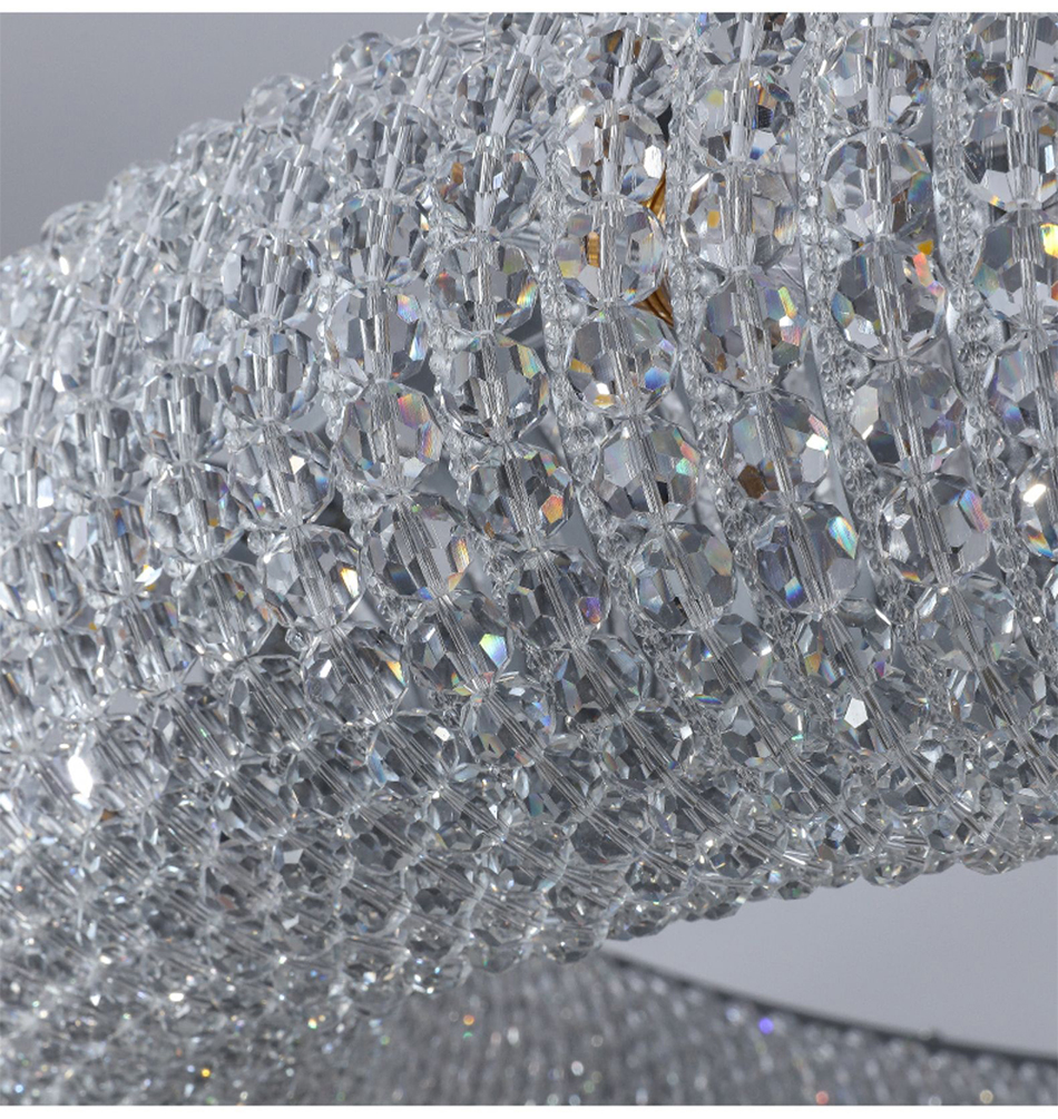 Luxury Circle Crystal Chandelier For Living Room Led Home Decor Lamp large pendant light(WH-CY-190)