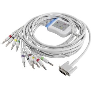 Quality P-hilips HP EKG Cable M2461A M3702C 989803175901 EKG Cable And Leadwires 15 Pin IEC Banana 4.0 wholesale