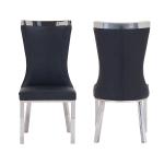 Luxury Chrome SS Dining Chairs softness Upholstered Dining Room Chair