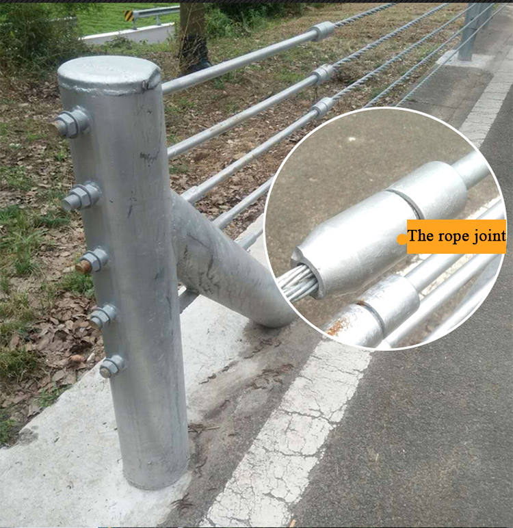 Road Traffic Safe Cable Barrier Steel Wire Rope Guardrails with Customized Color