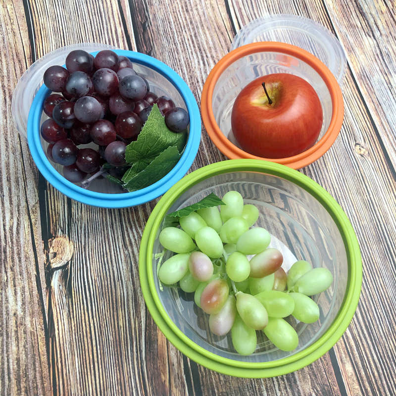 Bpa Free Large Air-Tight Folding Collapsible Kids Hiking All Silicone Food Divider Storage Container With Leak Proof Lock