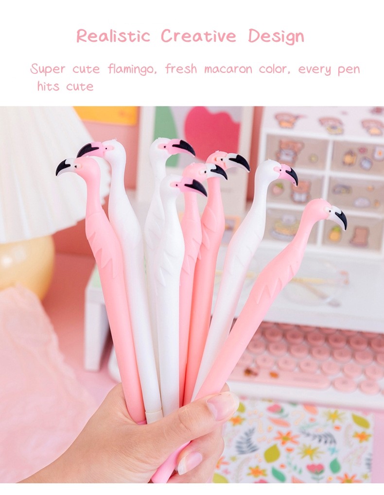 0.5mm Office Flamingo Gel Pen Black Ink Fashion Cartoon Neutral Gift Pen