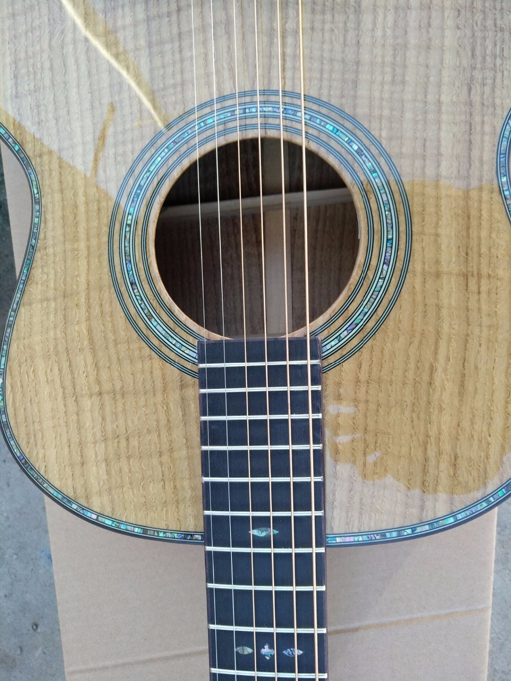 AAAA handmade all Solid guitars OM body guitar imported wood soundhole EQ acoustic electric guitar