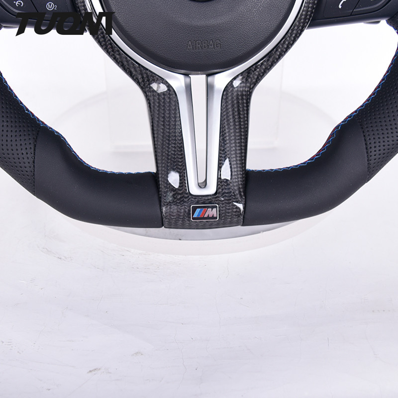 Perforated Smooth Leather Carbon Fiber Steering Wheel For BMW
