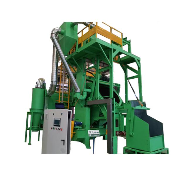 PLC Control Tilt Drum 4.2rpm Automatic Shot Blasting Machine Metal Parts
