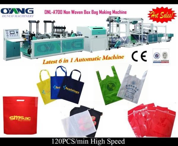 Cheap PP automatic non woven bag making machines / carry bag machine for sale