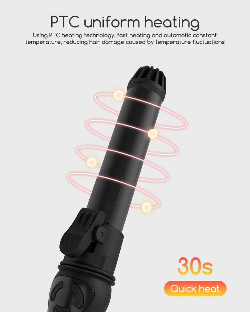 Portable Automatic Rotating Curler , Rechargeable Rotating Ceramic Hair Curler