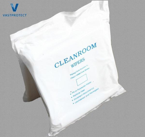 White ESD Lint Free 100% Polyester Microfiber Cleanroom Wipers With Antistatic