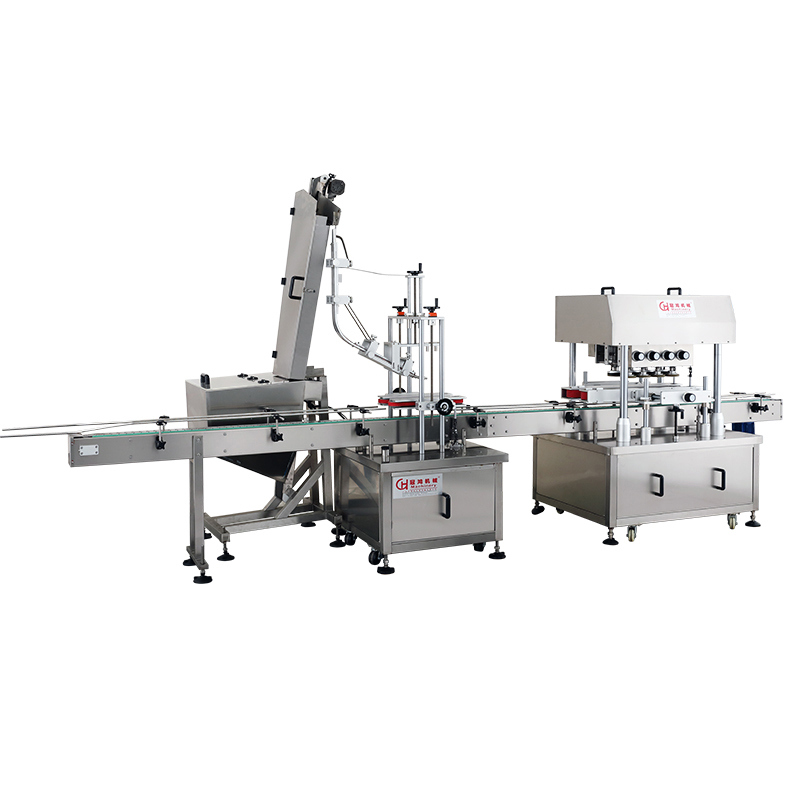 35-80 bottles/min capping speed PLC linear capping machine for food and beverage lids