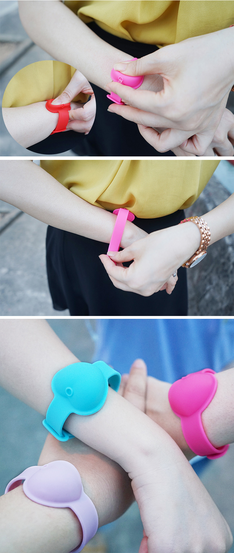Reusable 10ml Silicone Hand Sanitizer Bracelet