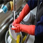 Latex Rubber Dishwashing Gloves , Long Sleeve Cleaning Gloves Non Toxic
