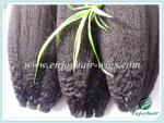 Peruvian 5A virgin remy hair weave ,natural color(can be dye) kinky straight 10'