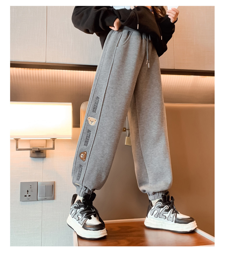 Children's suit thickened sports hoodie children's clothes autumn and winter trend cartoon girl warm two-piece set